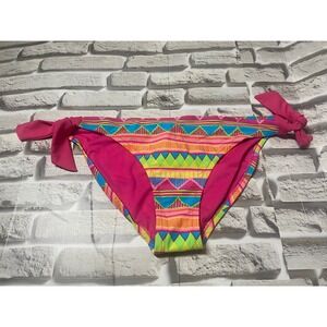 Xhilaration Swimsuit Bottoms Tie Side‎ Bikini Multicolor Geometric XL